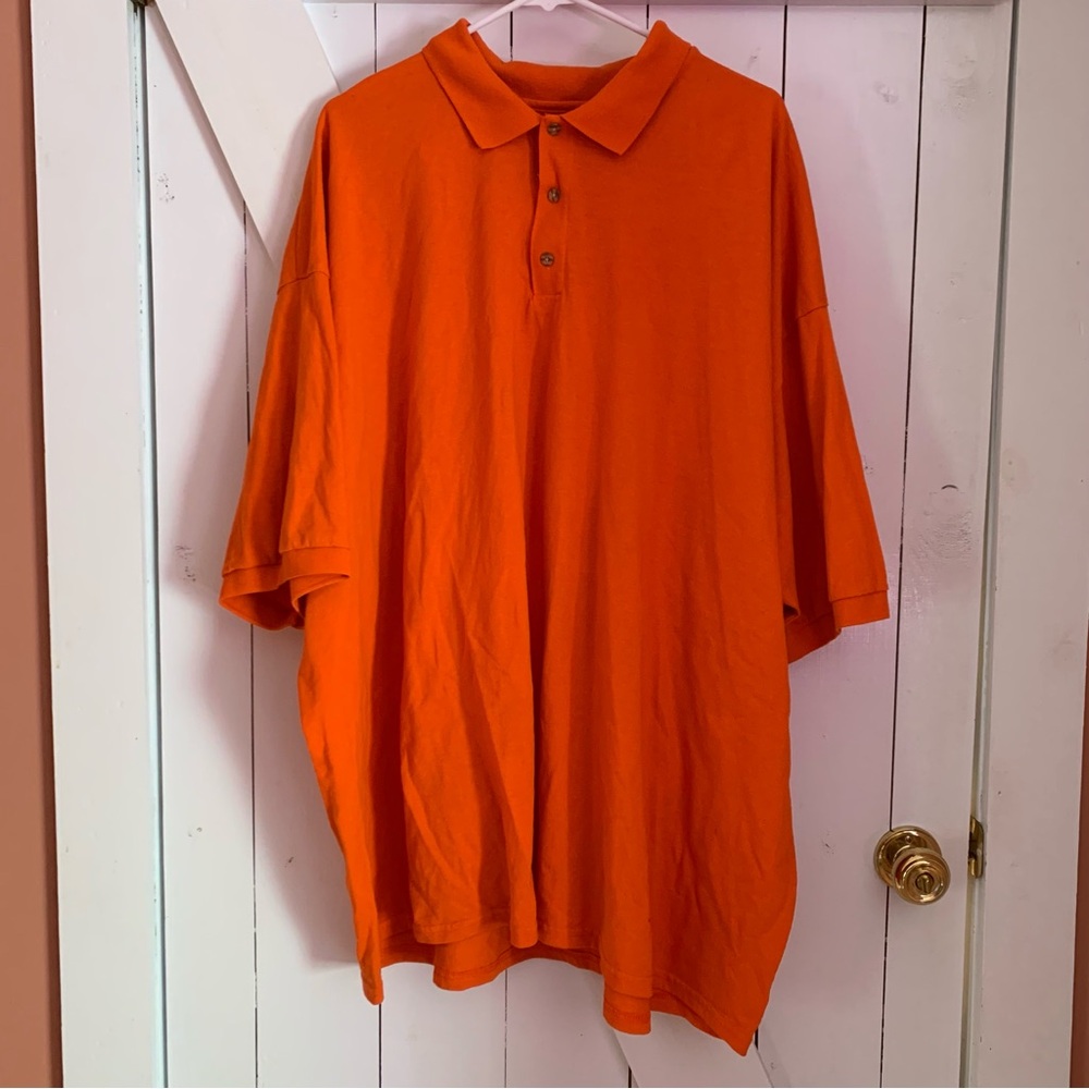 Men's 5XL Polo Orange Gildan DryBlend